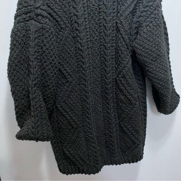 Chunky Knit Coatigan  with Pockets Handmade Cottagecore Grandmacore - Picture 11 of 16